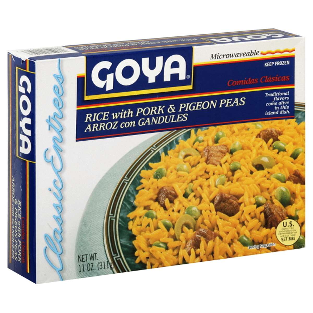 slide 1 of 1, Goya Rice With Pork & Pigeon Peas, 11 oz