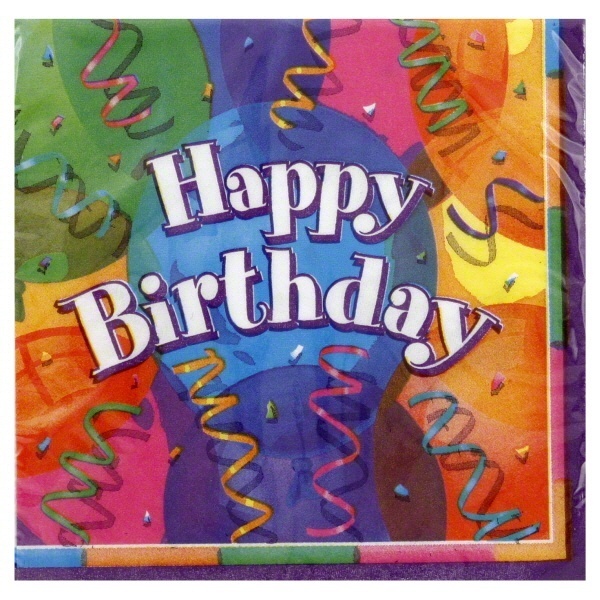 slide 1 of 1, Unique Industries Birthday Jubilee Beverage Napkins, 18 ct