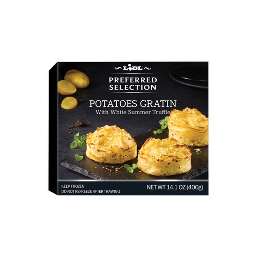 slide 1 of 1, Lidl Preferred Selection frozen potatoes gratin with white summer truffle, 14.1 oz