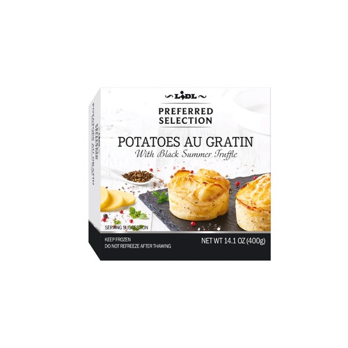 Lidl Preferred Selection frozen potatoes au gratin with black summer