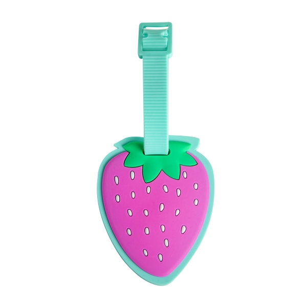 slide 1 of 1, Office Depot Brand Pvc Strawberry Lunch Bag Tag, 4-3/4'', Pink/Green, 1 ct