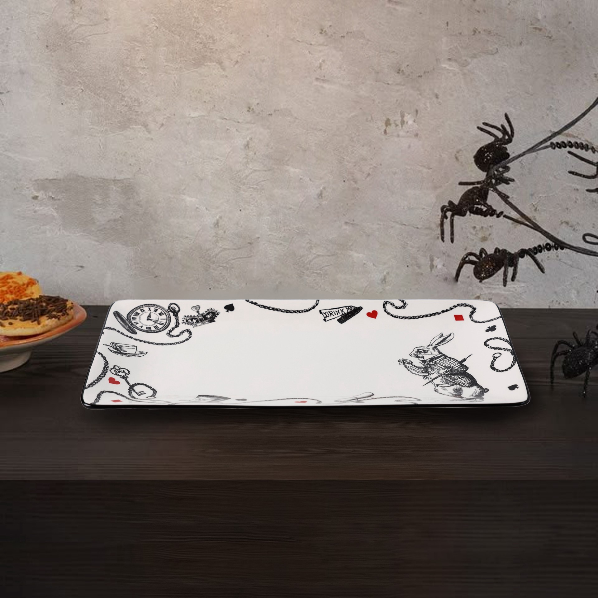 slide 4 of 4, 14" White Rabbit Ceramic Serving Dish By Ashland, 14 in