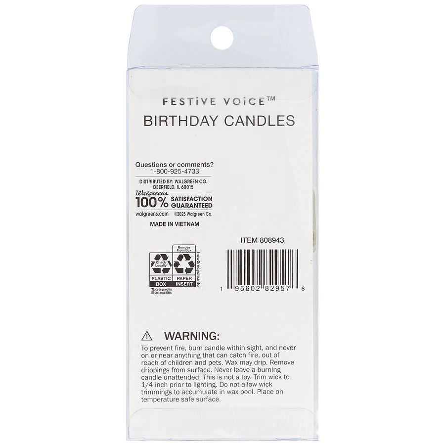 slide 3 of 3, Festive Voice Birthday Candle, Four, 1 ct