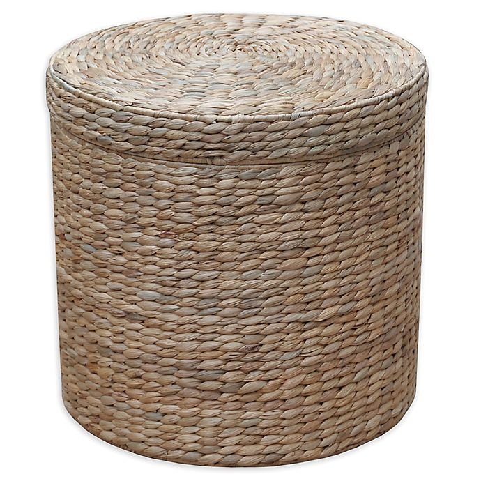 slide 1 of 7, Bee & Willow Home Water Hyacinth Storage Ottoman - Natural, 1 ct