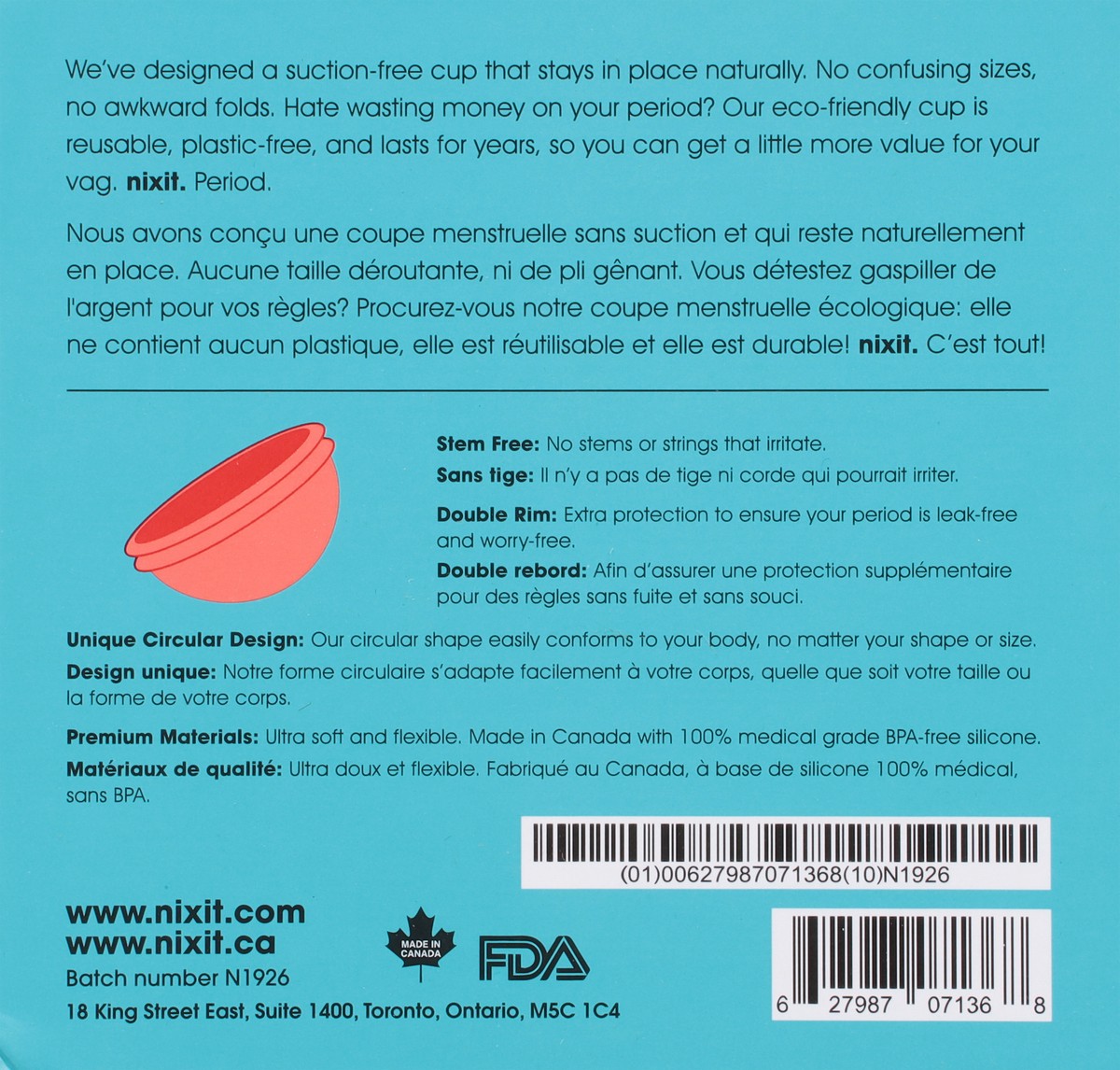 slide 9 of 9, Nixit Menstrual Cup 1 ea, 1 ct