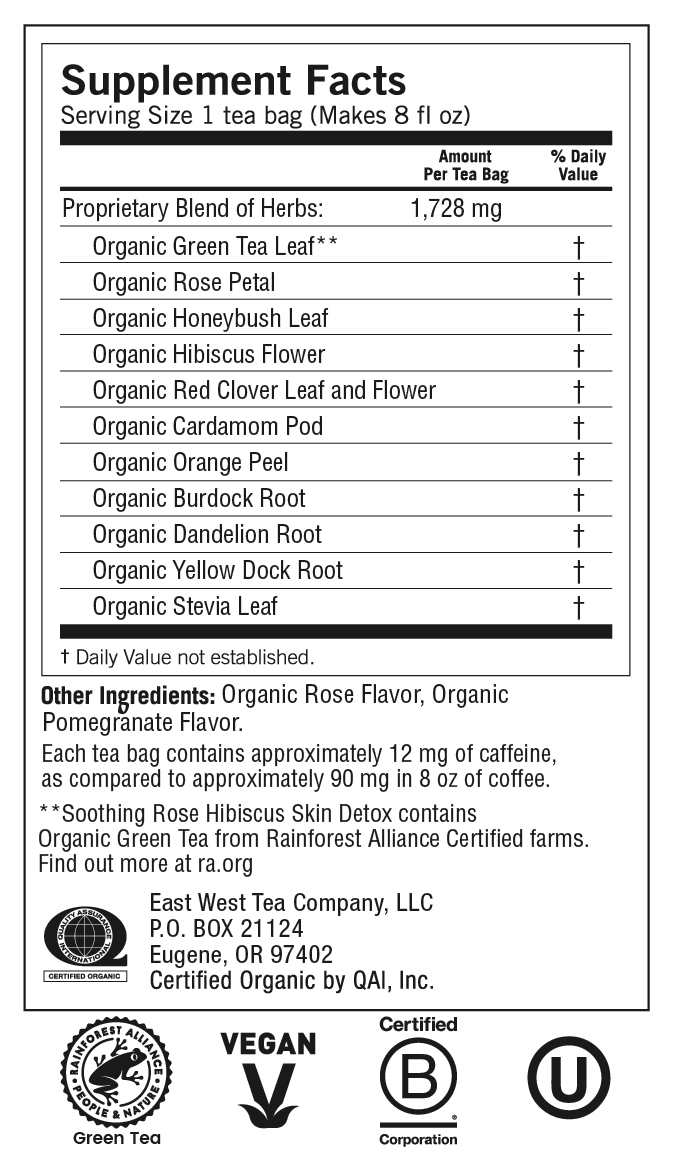 slide 4 of 5, Yogi Tea Soothing Rose Hibiscus Skin DeTox, Organic Green Tea, Wellness Tea Bags, 16 Count, 16 ct