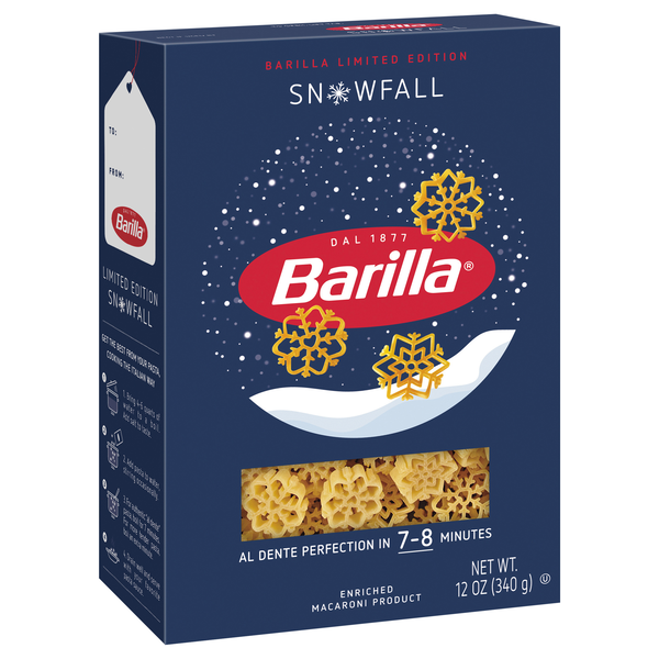 slide 1 of 1, Barilla Snowfall Enriched Macaroni 12 fl oz, 12 oz