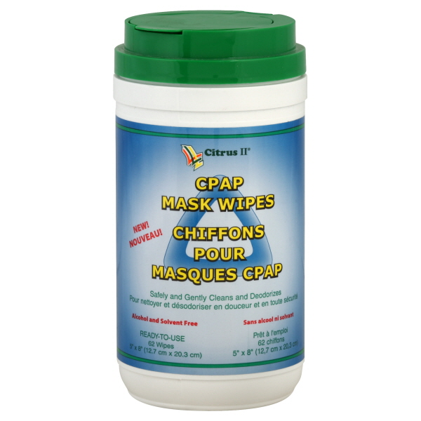 slide 1 of 1, Citrus Ii Cpap Mask Wipes, 62 ct