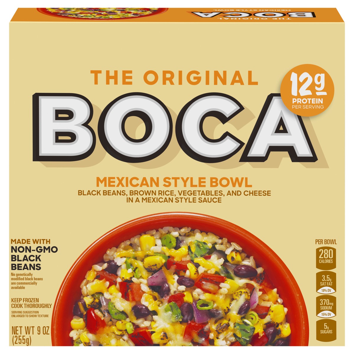 slide 1 of 10, BOCA Mexican Style Bowl with Non-GMO Black Beans, 9 oz Box, 9 oz