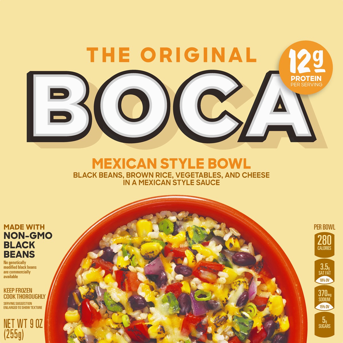 slide 8 of 10, BOCA Mexican Style Bowl with Non-GMO Black Beans, 9 oz Box, 9 oz