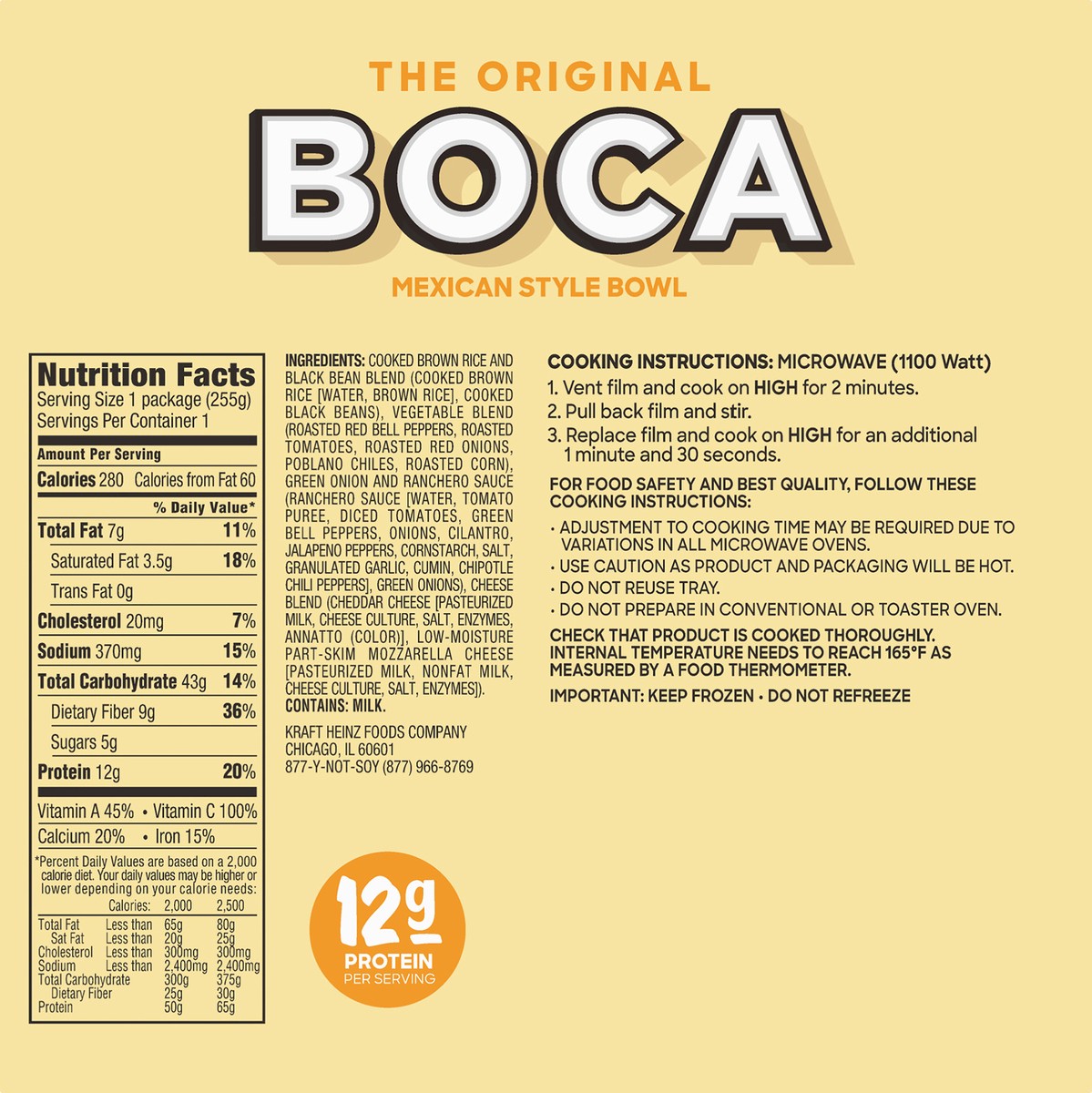 slide 9 of 10, BOCA Mexican Style Bowl with Non-GMO Black Beans, 9 oz Box, 9 oz