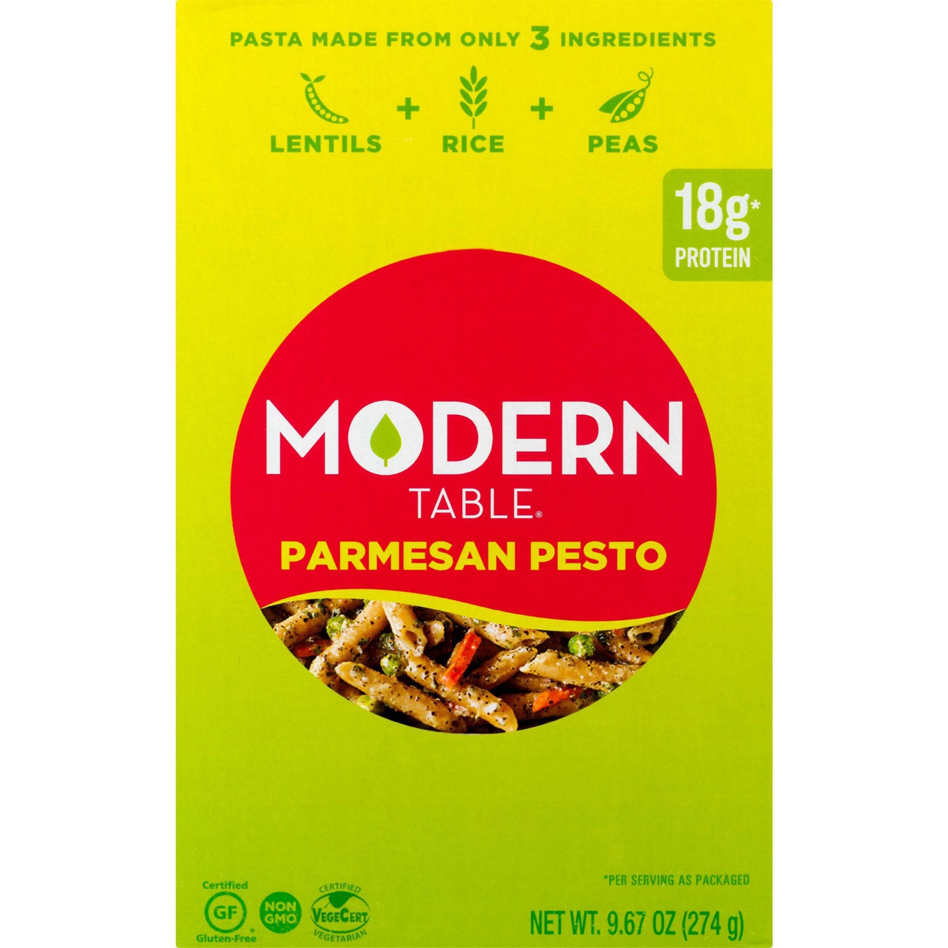 slide 1 of 2, Modern Table Parmesan Pesto Complete Protein Pasta Penne, 9.67 oz