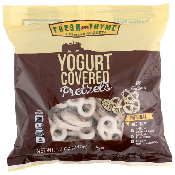 slide 1 of 1, Fresh Thyme Ft Yogurt Pretzel Bag, 12 oz