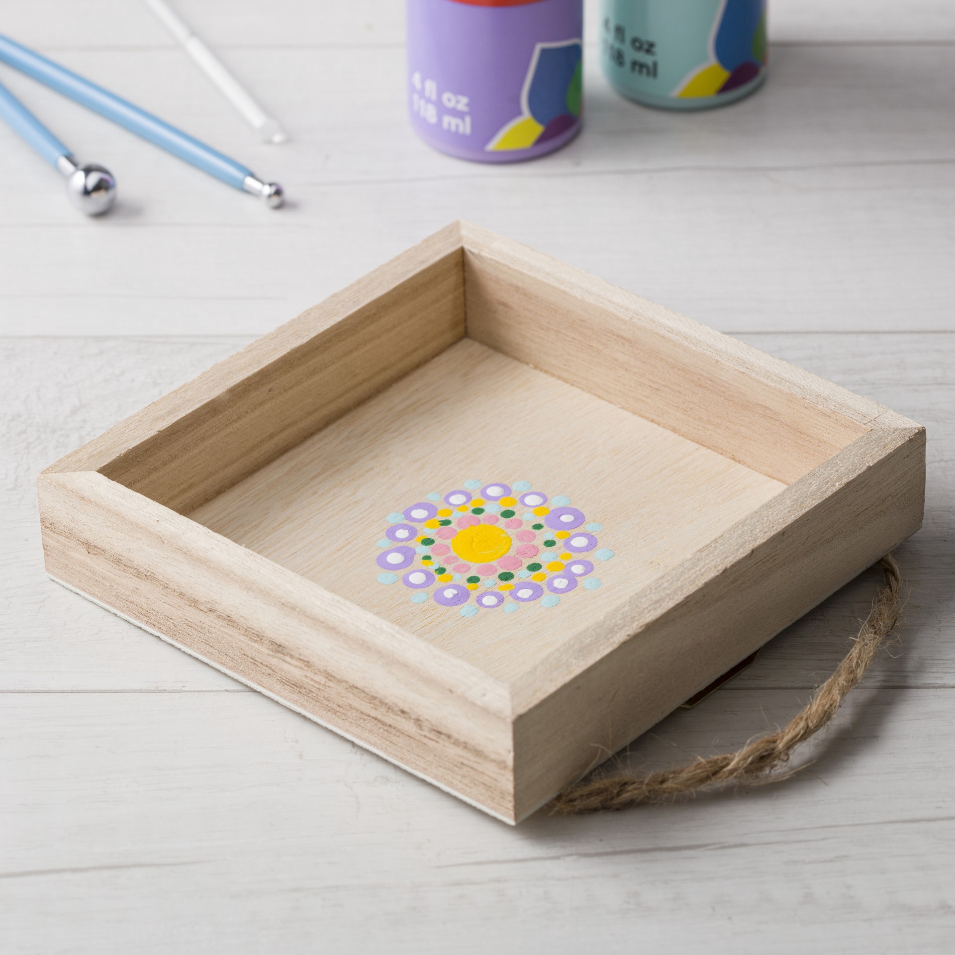 slide 3 of 3, Wooden Square 5" X 5" Shadow Box By Make Market, 5 in x 5 in