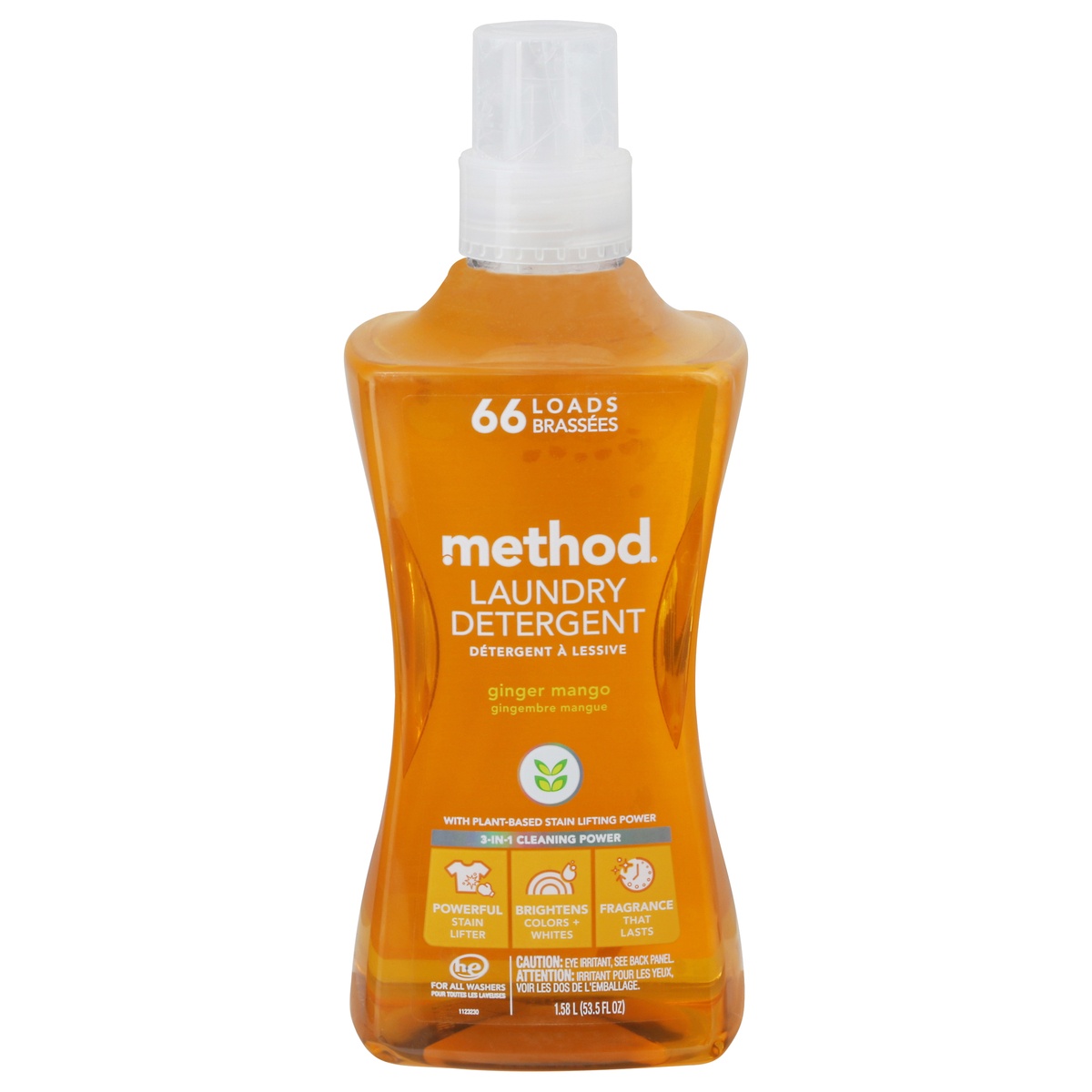 slide 10 of 10, method Ginger Mango Laundry Detergent, 53.5 fl oz