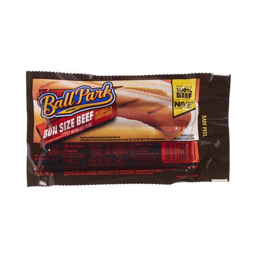 slide 1 of 1, Ball Park® bun size beef franks, 15 oz