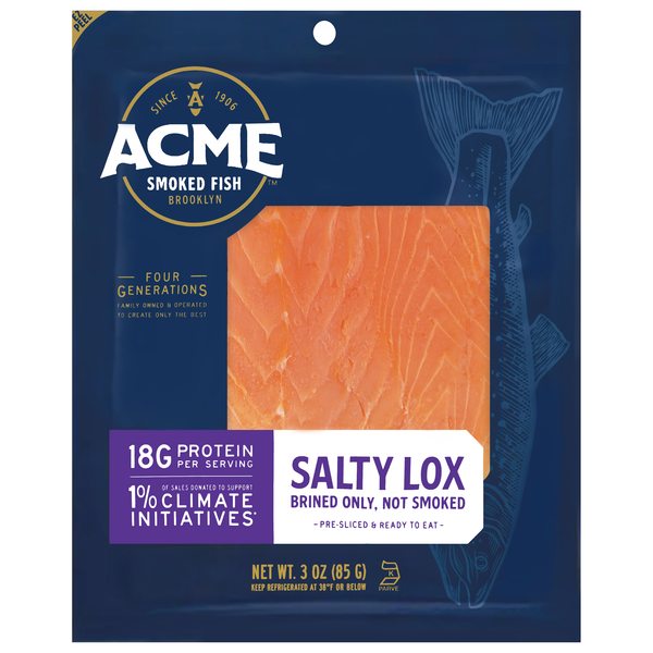 slide 1 of 1, Acme Pre-Sliced Salty Lox, 3 oz