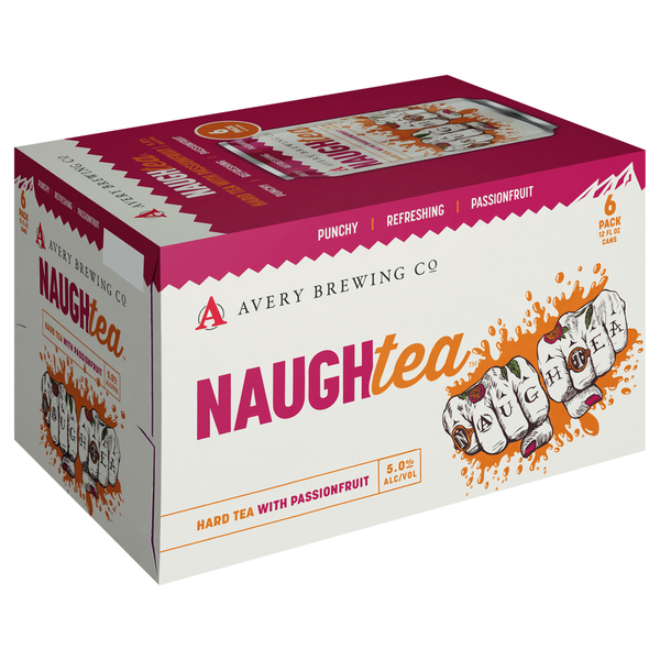 slide 1 of 1, Avery Brewing Co., Naughtea Hard Tea With Passion Fruit, 6pk, 12 fl oz