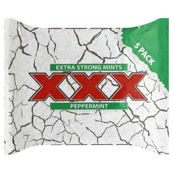 slide 1 of 1, Xxx Mints, Extra Strong, Peppermint, 5 Pack, 5 gram