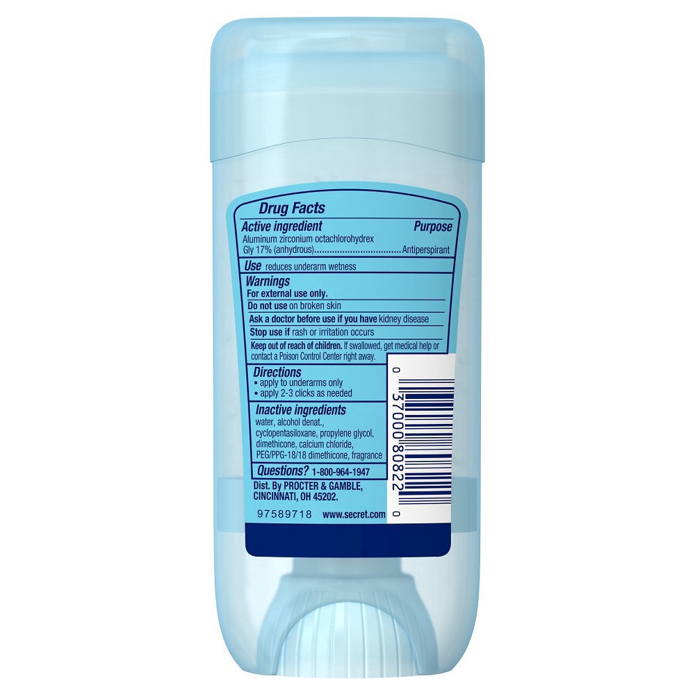 slide 2 of 2, Secret Outlast Clear Gel Completely Clean Antiperspirant & Deodorant, 2.6 oz