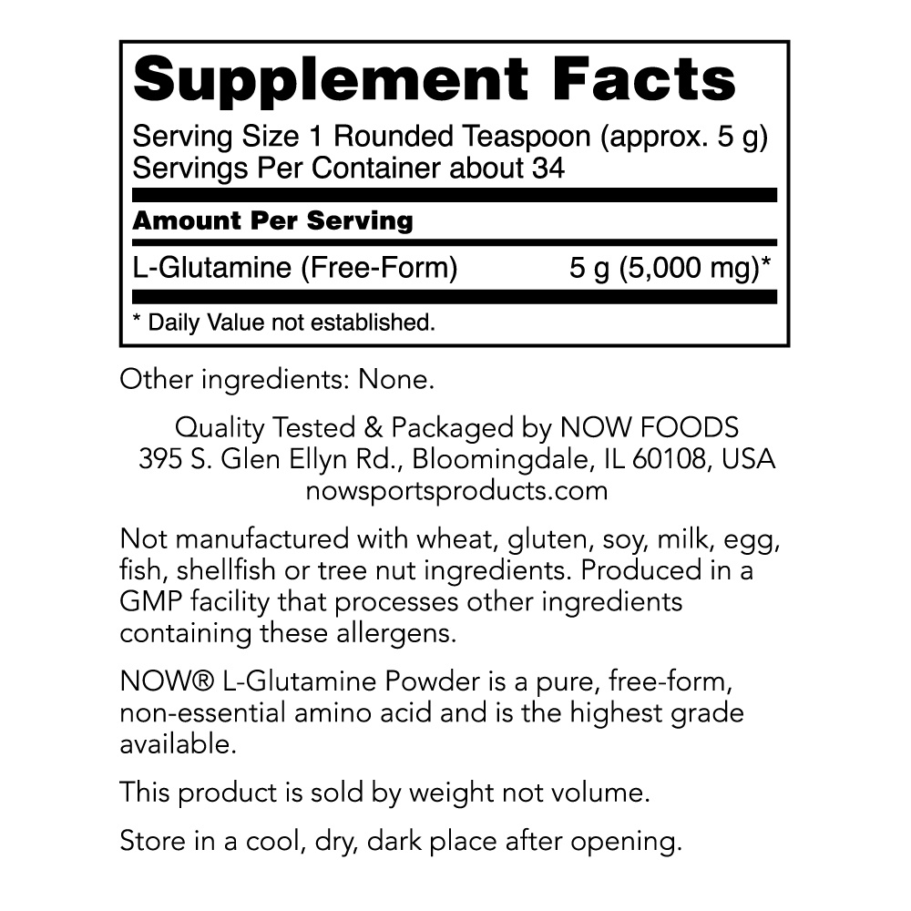 slide 2 of 2, NOW L-Glutamine Powder - 6 oz., 6 oz