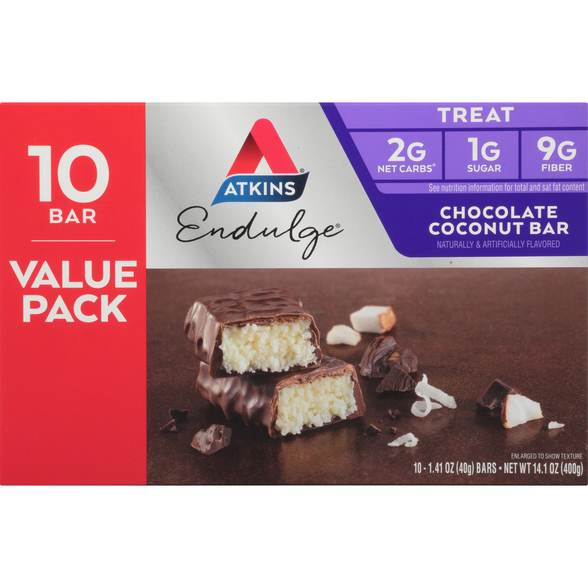 slide 6 of 8, Atkins Endulge Chocolate Coconut Bars, 10 ct; 1.4 oz