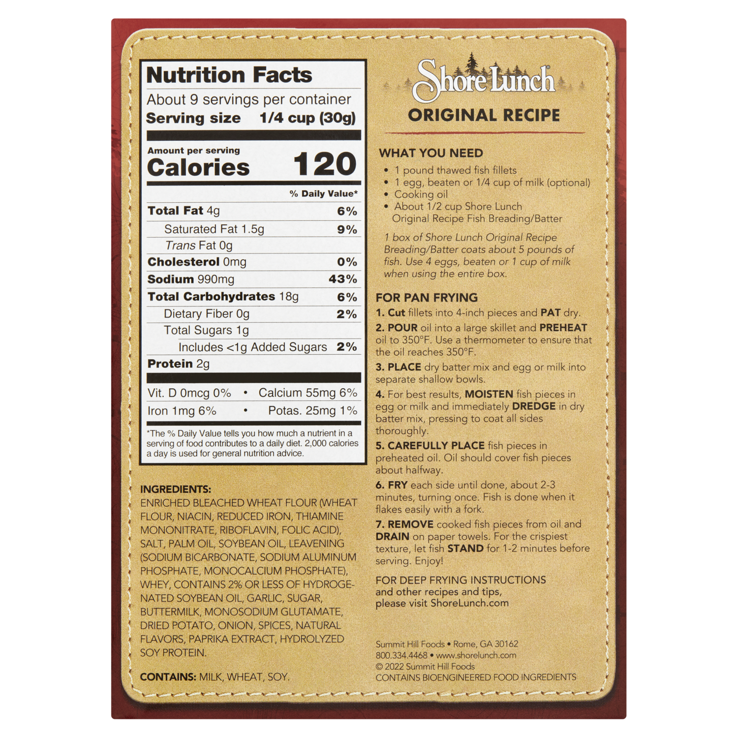 slide 2 of 6, Shore Lunch Original Recipe Breading and Batter Mix 9 OZ, 9 oz