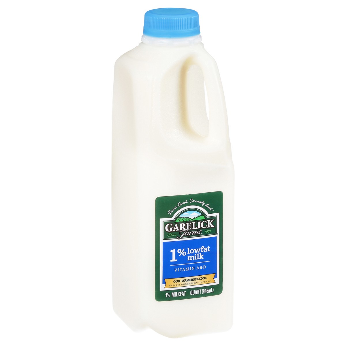 slide 2 of 9, Garelick Farms 1% Lowfat Milk with Vitamin A and D, Milk Quart - 1 Jug, 1 qt