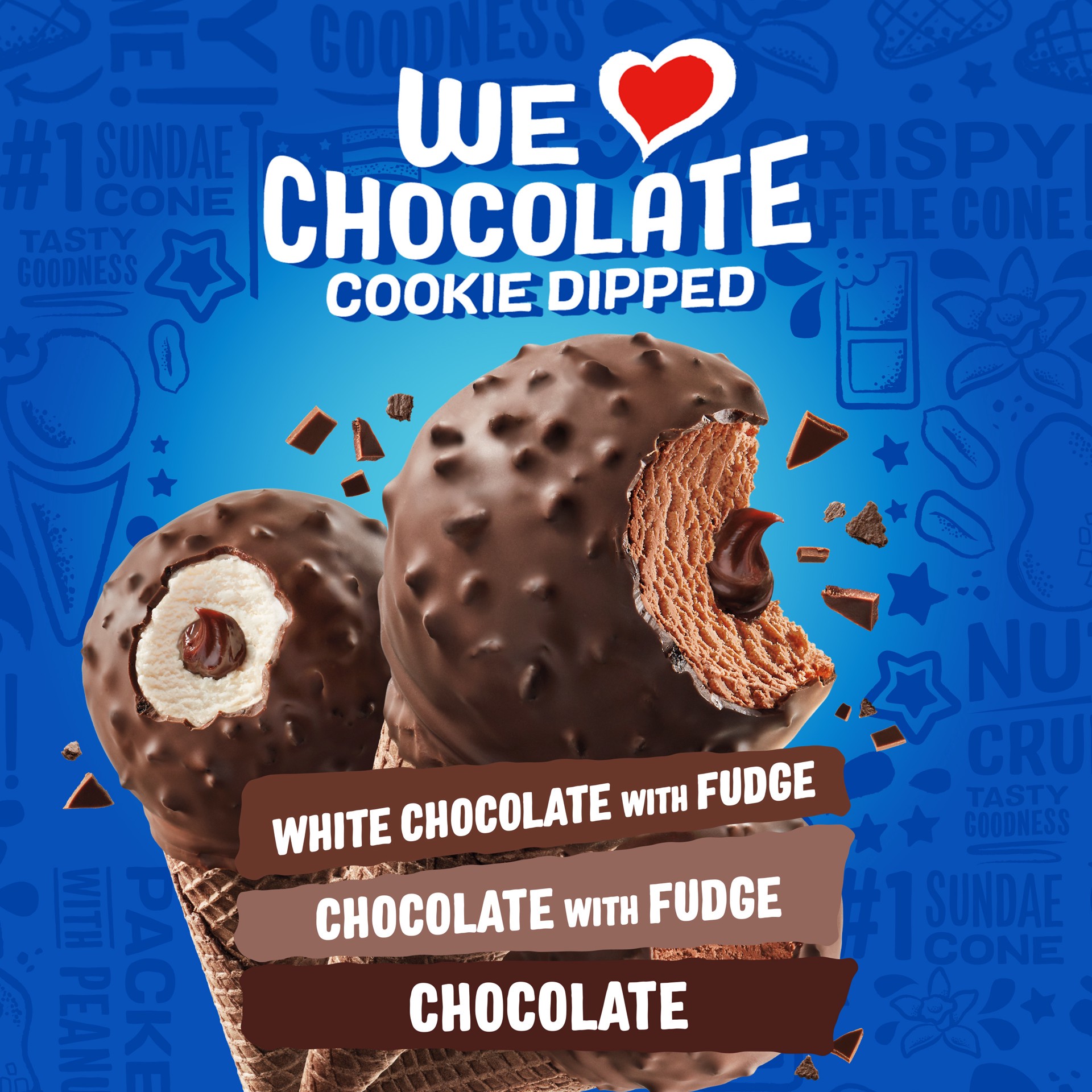 slide 4 of 5, Nestlé We Love Chocolate Frozen Cookie Dipped Drumstick - 8ct, 8 ct