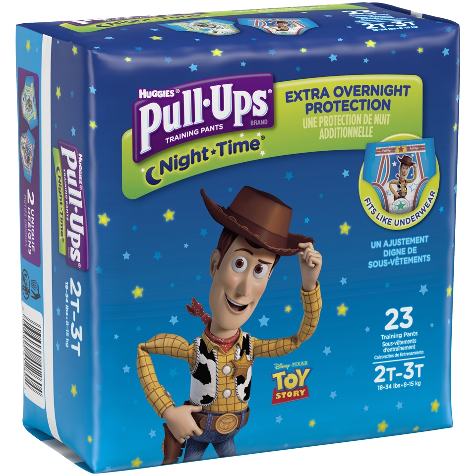 slide 2 of 3, Pull-Ups Jumbo Night Time Potty Training Pants For Boys, 2T-3T, 23 ct