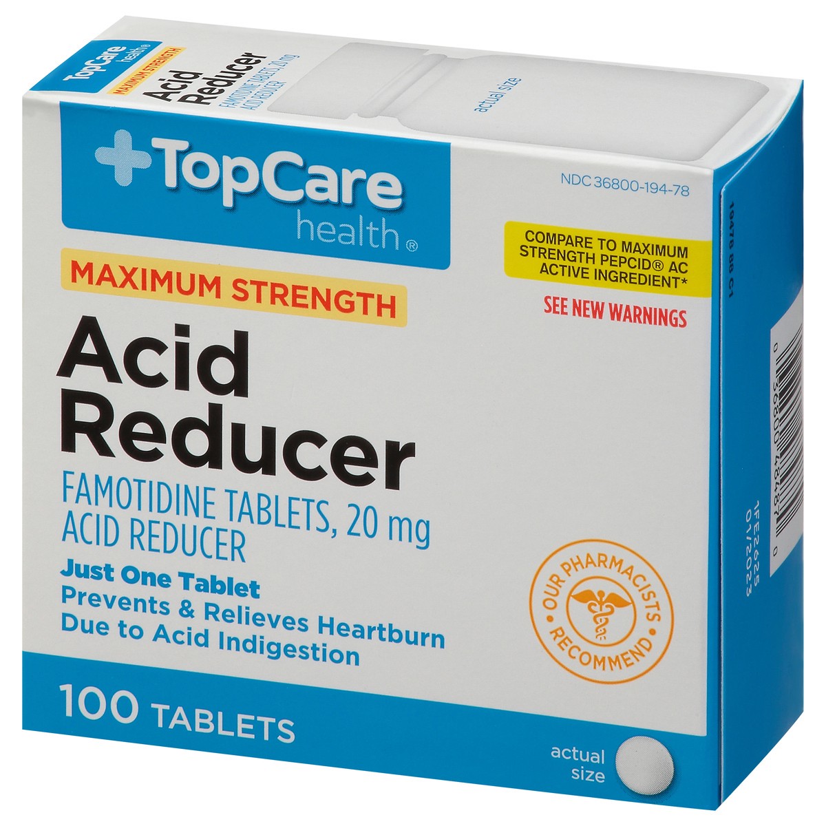 slide 9 of 9, TopCare Health 20 mg Maximum Strength 20 mg Acid Reducer 100 Tablets, 100 ct
