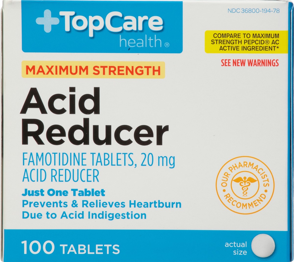 slide 6 of 9, TopCare Health 20 mg Maximum Strength 20 mg Acid Reducer 100 Tablets, 100 ct