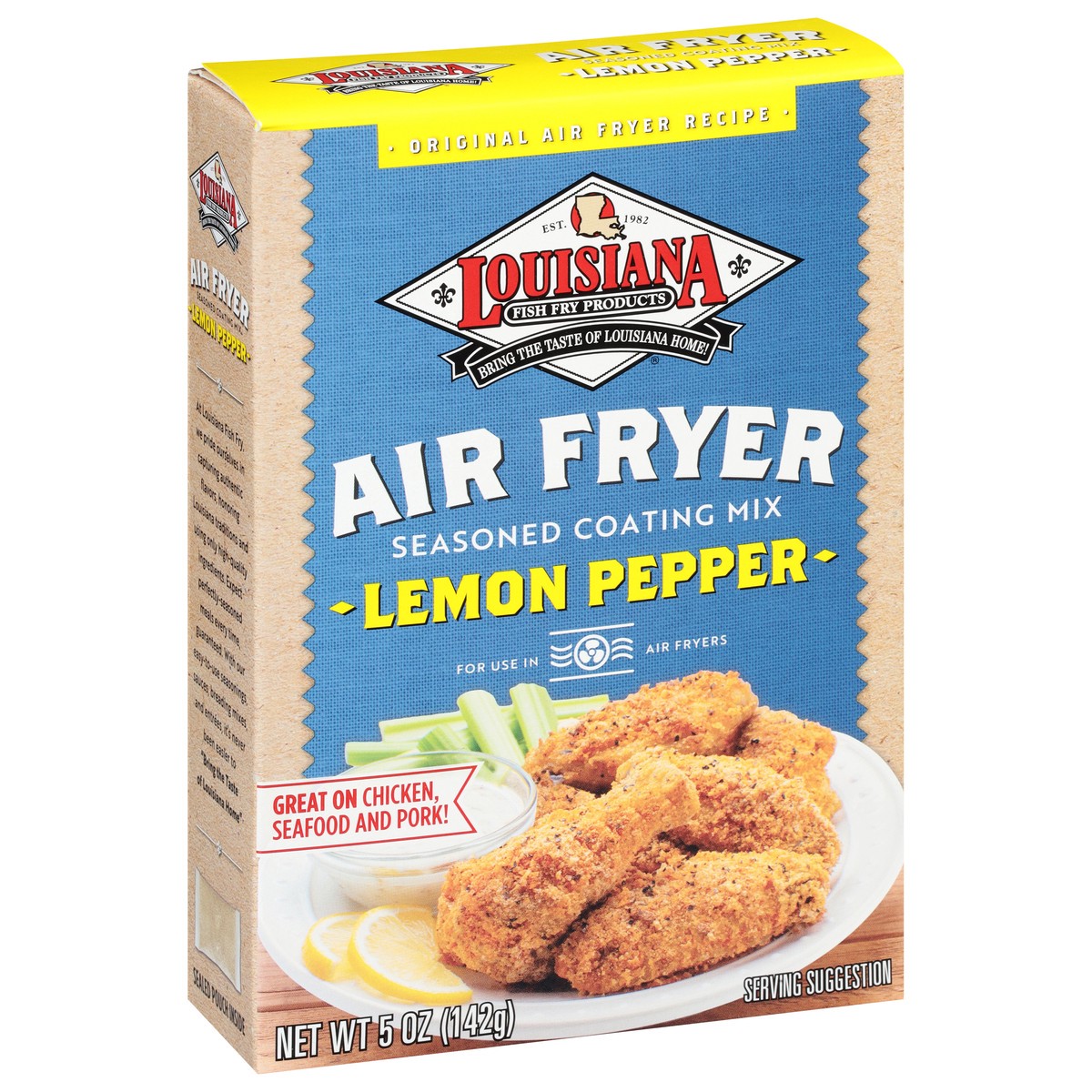 slide 6 of 9, Louisiana Air Fryer Lemon Pepper Seasoned Coating Mix 5 oz, 5 oz
