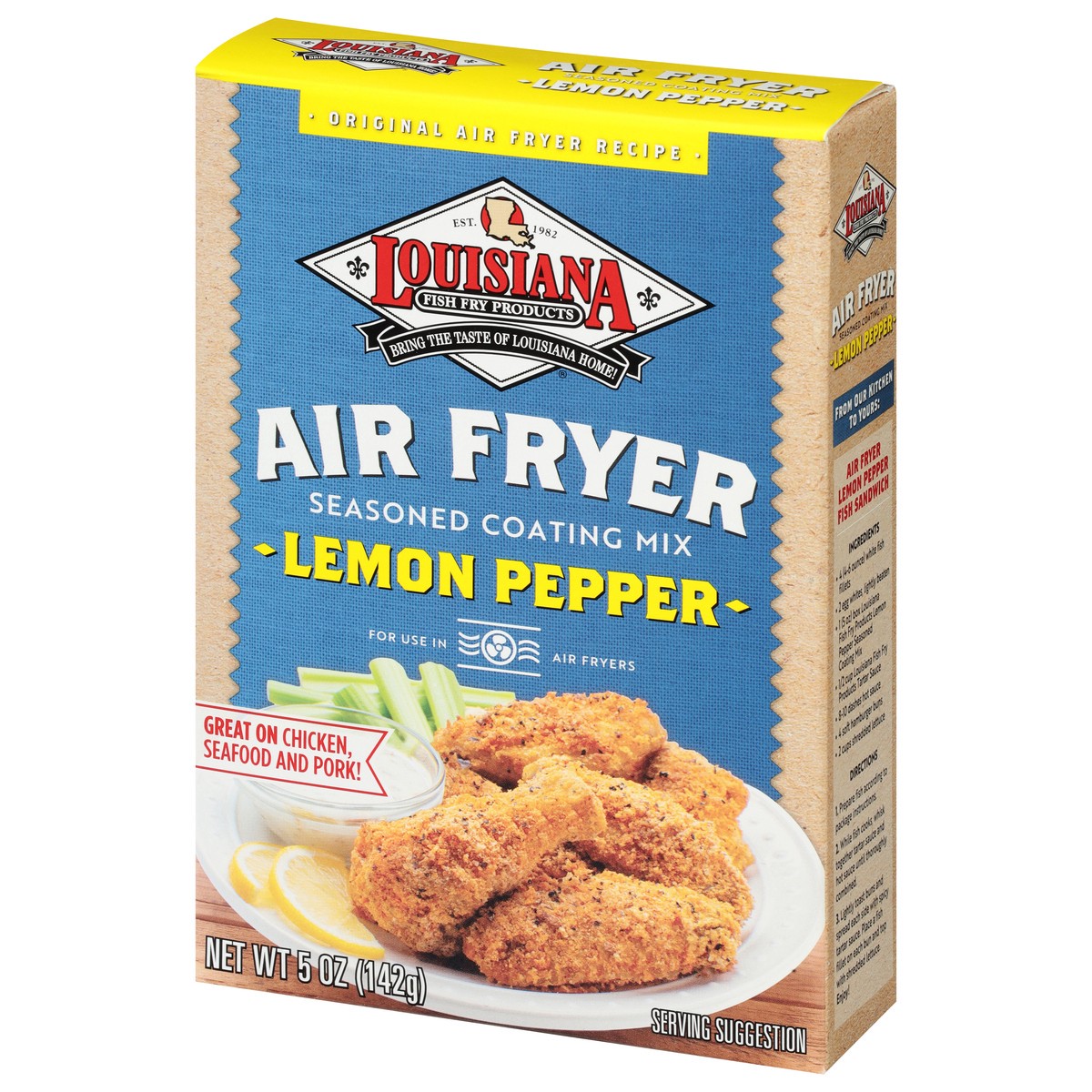 slide 2 of 9, Louisiana Air Fryer Lemon Pepper Seasoned Coating Mix 5 oz, 5 oz