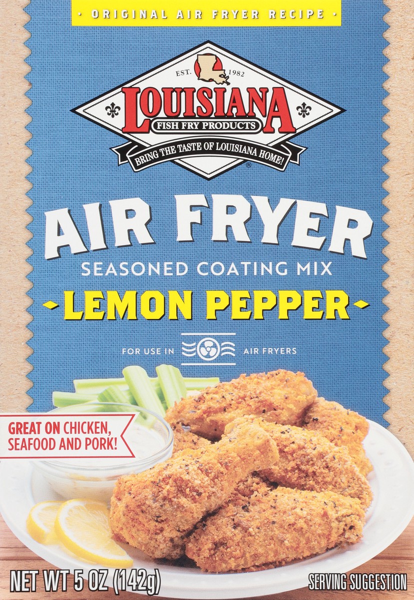 slide 5 of 9, Louisiana Air Fryer Lemon Pepper Seasoned Coating Mix 5 oz, 5 oz