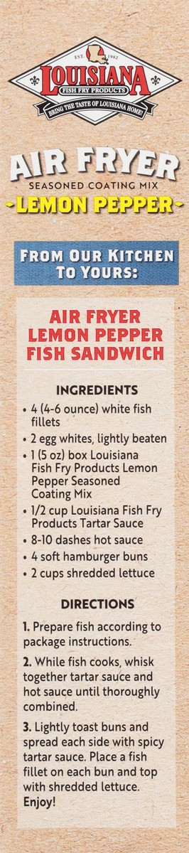 slide 8 of 9, Louisiana Air Fryer Lemon Pepper Seasoned Coating Mix 5 oz, 5 oz