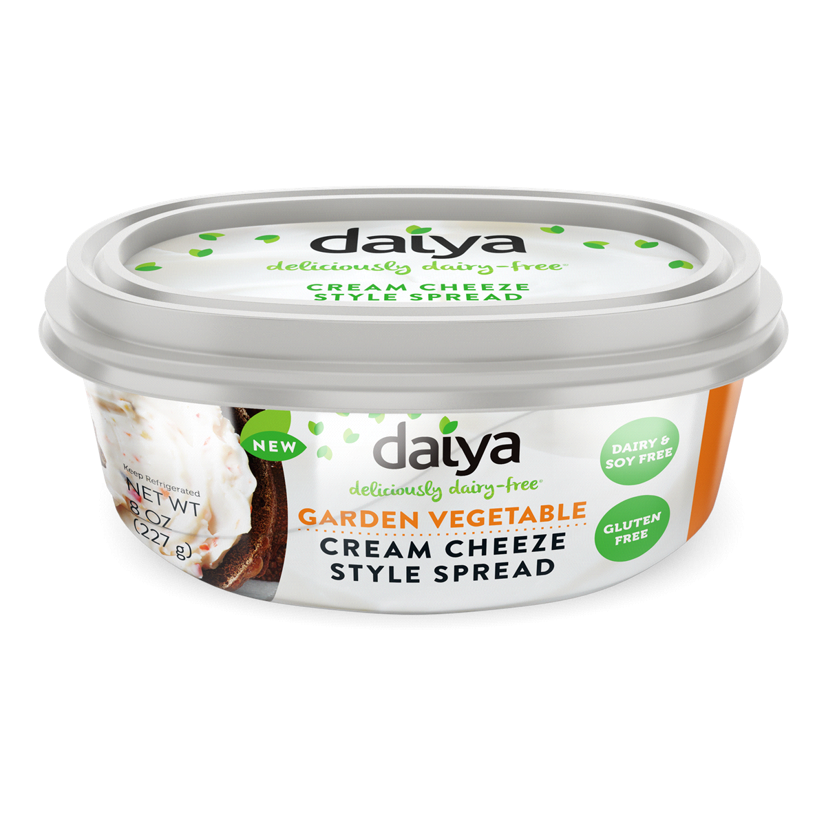 slide 1 of 1, Daiya Dairy-Free Cream Cheese Spread Garden Vegetable, 8 ct