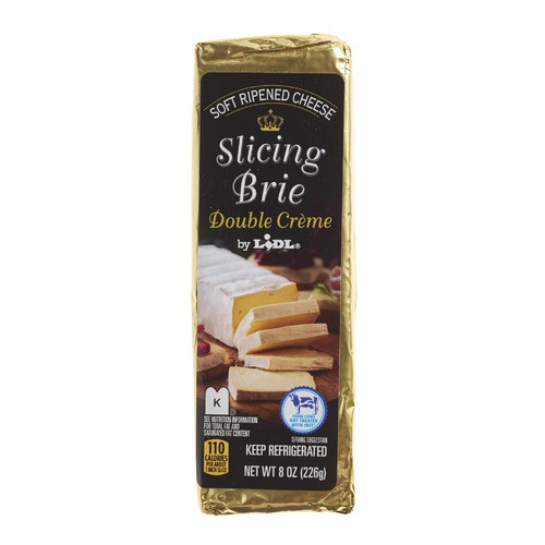 slide 1 of 1, Lidl slicing Brie double crème, 
