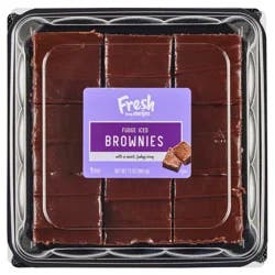 Fresh from Meijer Iced Fudge Brownies, 9 Count