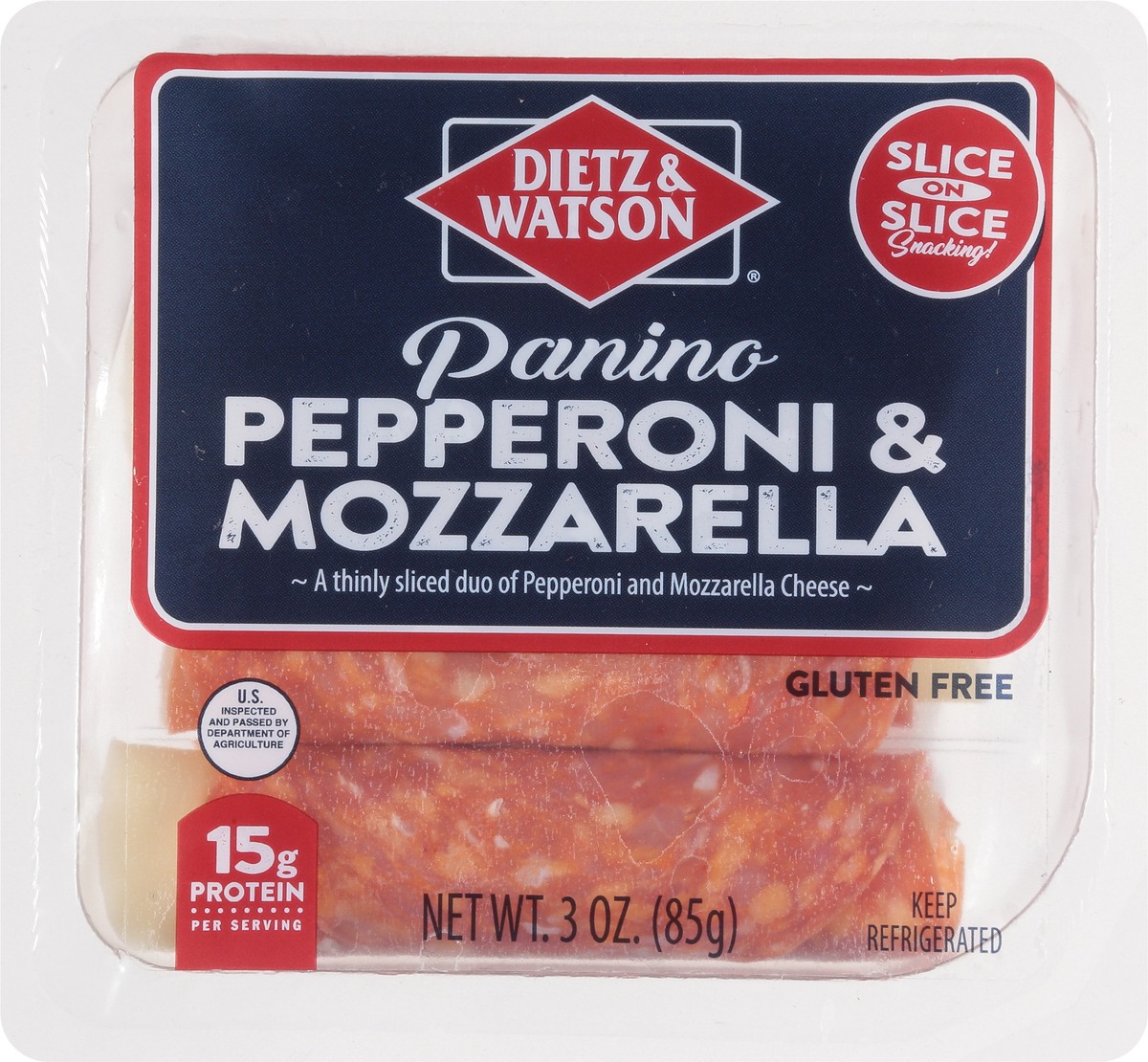 slide 2 of 14, Dietz & Watson Pepperoni & Mozzarella Panino 3 oz, 3 oz