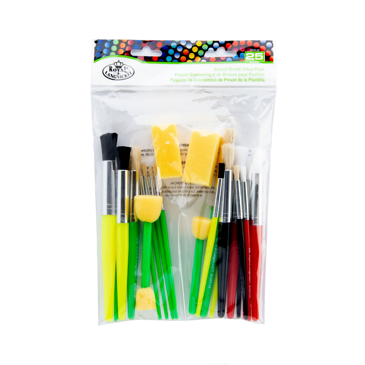 slide 1 of 10, Royal & Langnickel Cool Art Stencil Brushes, 25 ct
