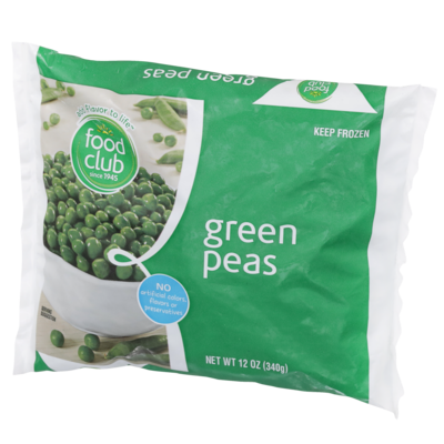 slide 1 of 1, Food Club Frozen Vegetables - Green Peas, 12 oz
