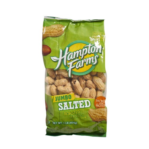 slide 1 of 1, Hampton Farms® jumbo salted roasted peanuts, 16 oz