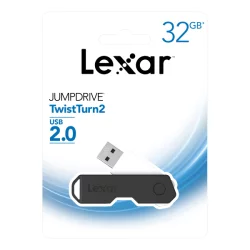 Lexar Jumpdrive TwistTurn2 USB 2.0 Flash Drive, 32GB, Black
