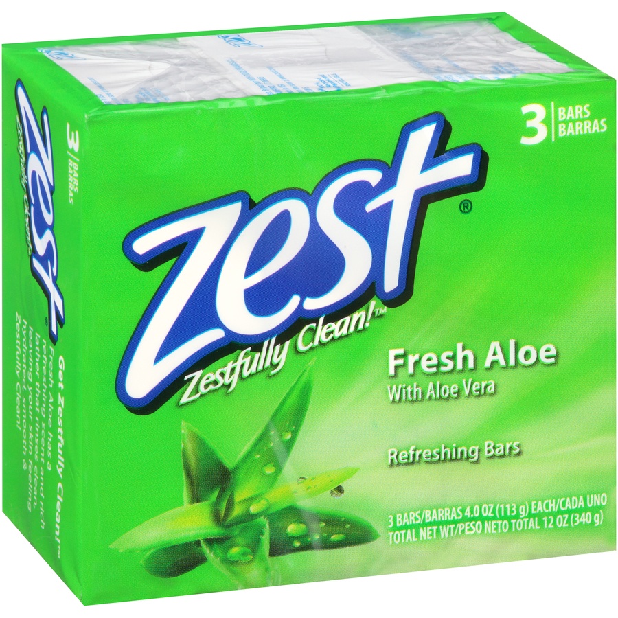 slide 2 of 7, Zest Fresh Aloe Refreshing Soap, 3 ct; 4 oz