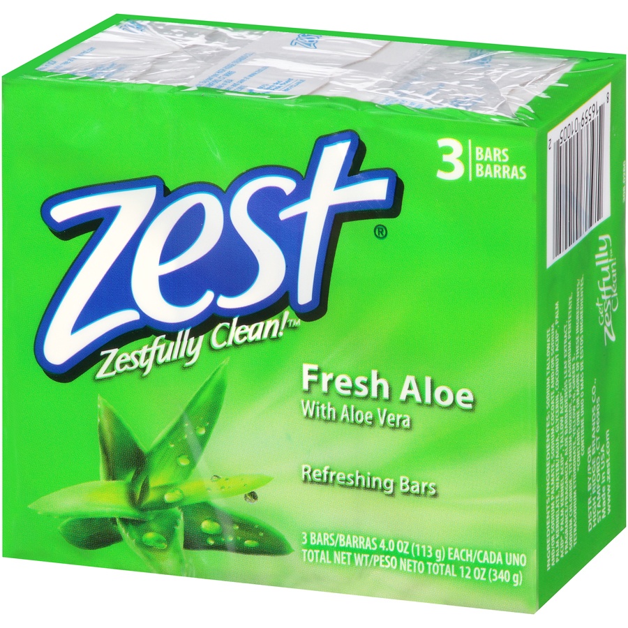slide 3 of 7, Zest Fresh Aloe Refreshing Soap, 3 ct; 4 oz