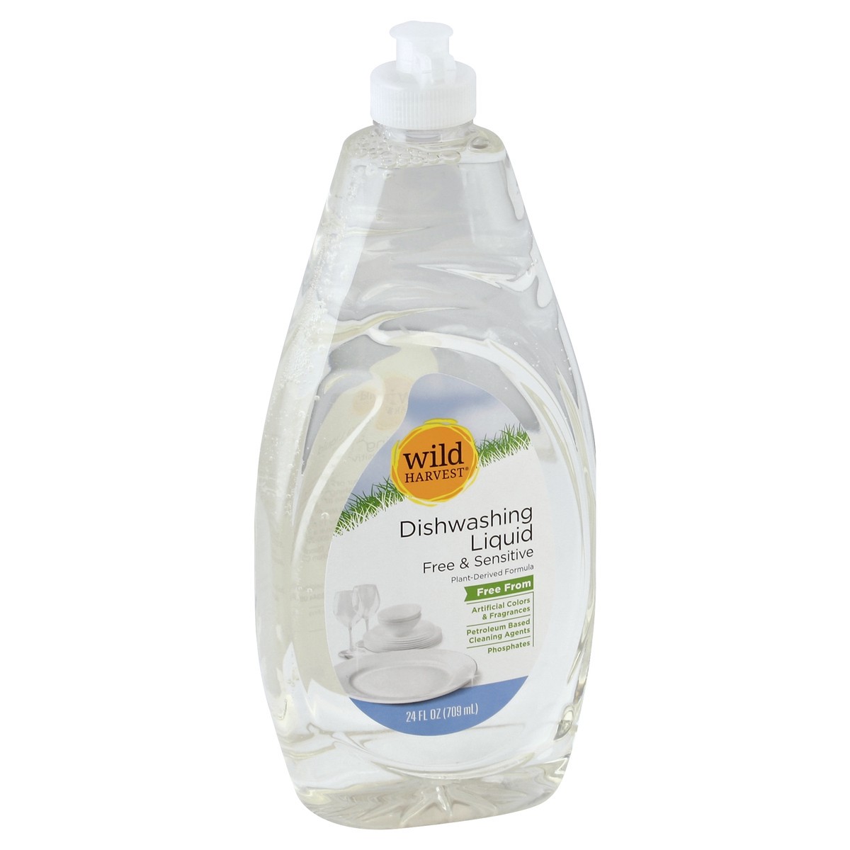 slide 7 of 7, Wild Harvest Sensitive Dish Detergent Free, 24 fl oz