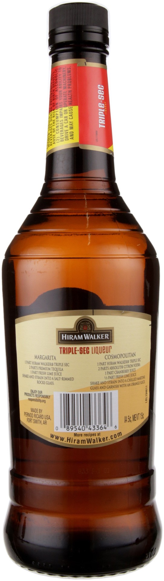 slide 3 of 5, Hiram Walker Triple Sec, 750 ml