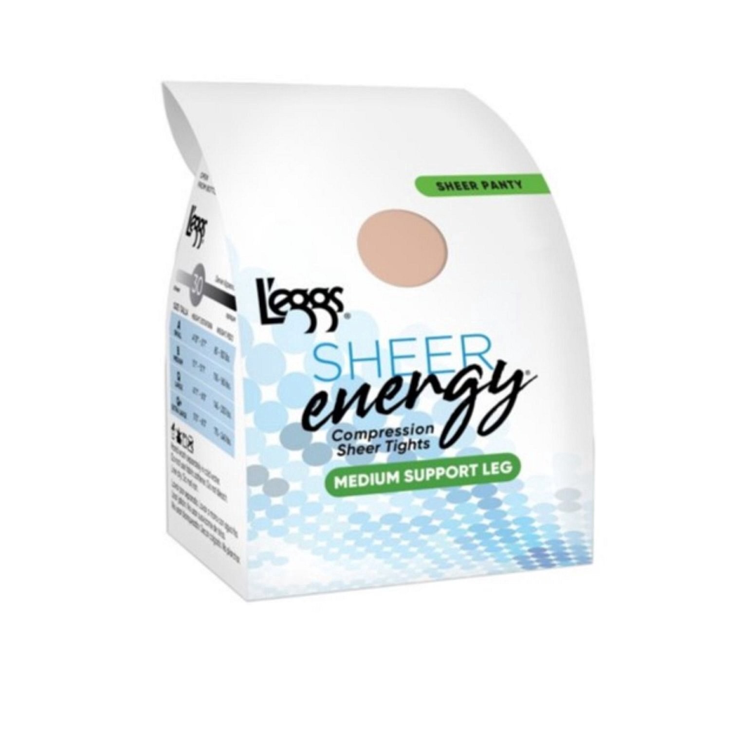 slide 1 of 2, L'eggs Sheer Energy Medium Support Compression Tights, Nude, Size Q+ (X-Large), 1 ct