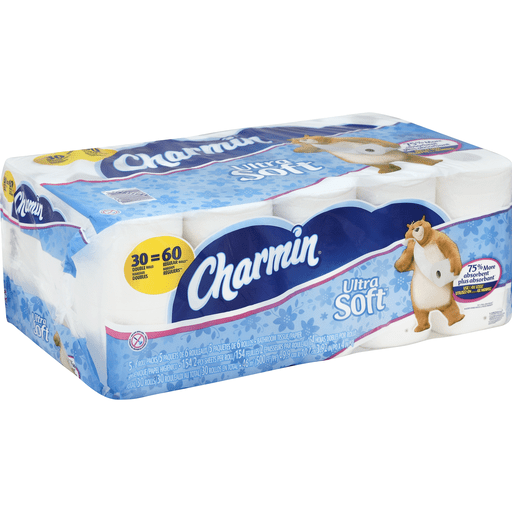 slide 2 of 2, Charmin Ultra Soft 2-Ply Double Toilet Paper Rolls, 500 sq ft